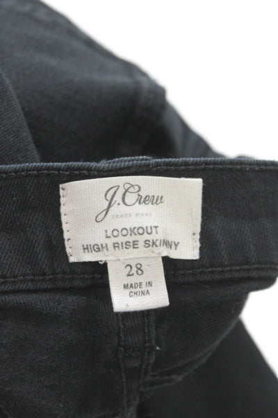 J Crew Women Skinny Mid Rise Black Jeans Size 28