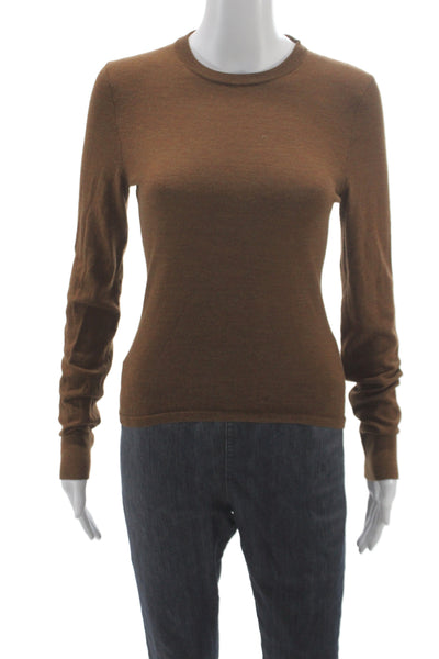 J Crew Unisex Brown Merino Wool Crewneck Pullover Sweater Size S