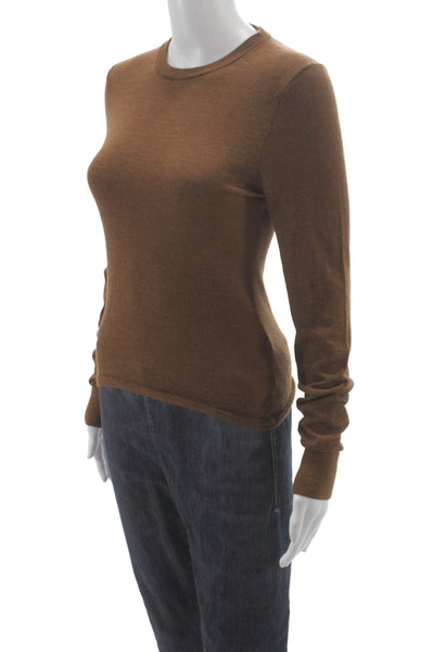 J Crew Unisex Brown Merino Wool Crewneck Pullover Sweater Size S