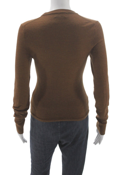 J Crew Unisex Brown Merino Wool Crewneck Pullover Sweater Size S
