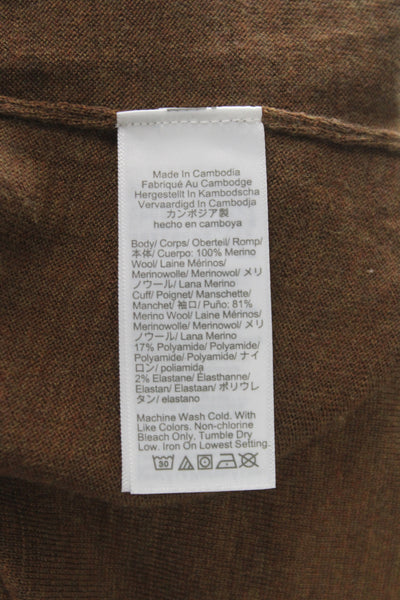 J Crew Unisex Brown Merino Wool Crewneck Pullover Sweater Size S