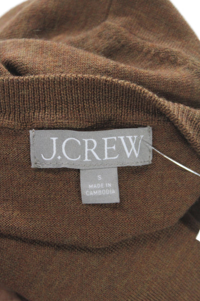 J Crew Unisex Brown Merino Wool Crewneck Pullover Sweater Size S