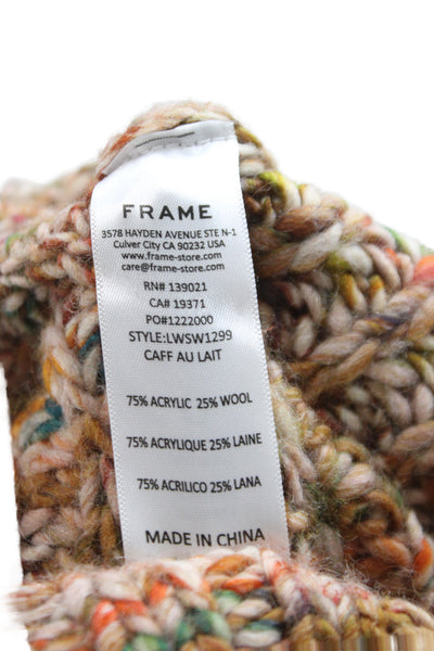 Frame Unisex Brown Bohemian Crew Neck Pullover Sweater Long Sleeve Size S