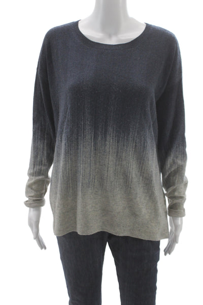 Vince Unisex Dark Blue Wool Cashmere Pullover Sweater Long Sleeve Size S