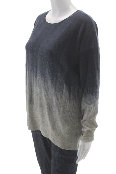 Vince Unisex Dark Blue Wool Cashmere Pullover Sweater Long Sleeve Size S