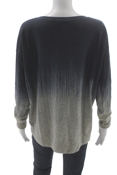 Vince Unisex Dark Blue Wool Cashmere Pullover Sweater Long Sleeve Size S