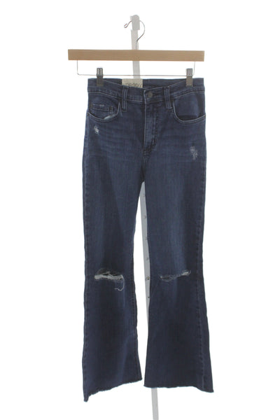 Nobody Denim Womens Ankle Flare Jeans Dark Blue Button Fly Size 26