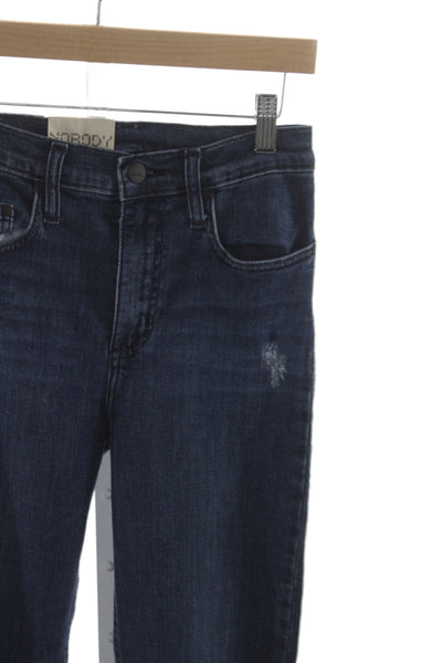Nobody Denim Womens Ankle Flare Jeans Dark Blue Button Fly Size 26