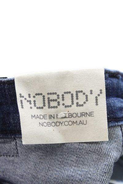 Nobody Denim Womens Ankle Flare Jeans Dark Blue Button Fly Size 26
