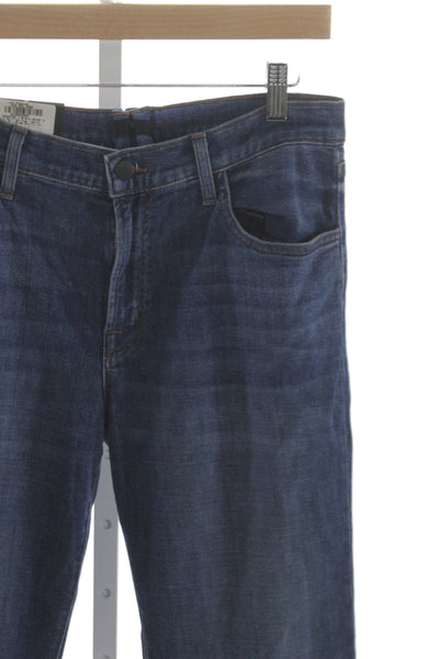 J Brand Unisex Straight Jeans Dark Blue Button Mid Rise Size 28