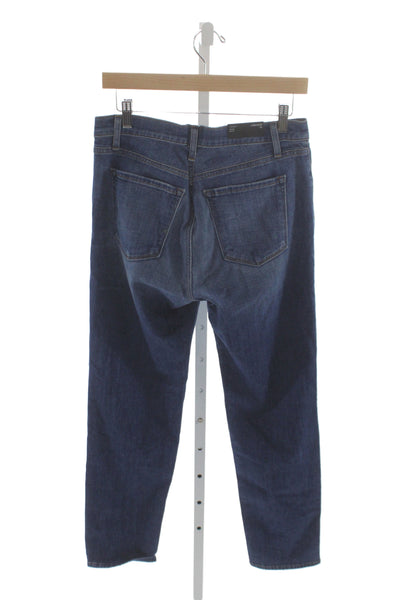 J Brand Unisex Straight Jeans Dark Blue Button Mid Rise Size 28