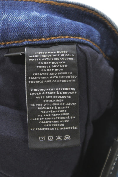 J Brand Unisex Straight Jeans Dark Blue Button Mid Rise Size 28