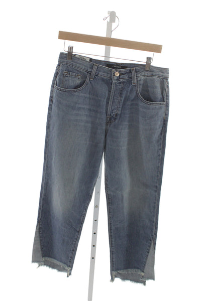 J Brand Unisex Cropped Jeans Blue Mid Rise Button Fly Size 28