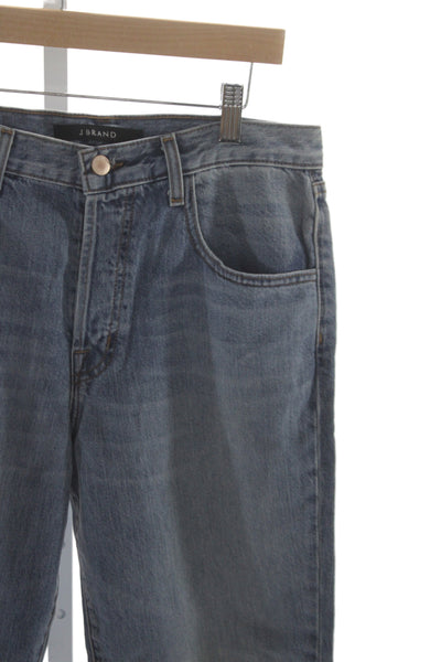 J Brand Unisex Cropped Jeans Blue Mid Rise Button Fly Size 28