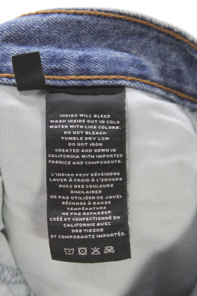 J Brand Unisex Cropped Jeans Blue Mid Rise Button Fly Size 28