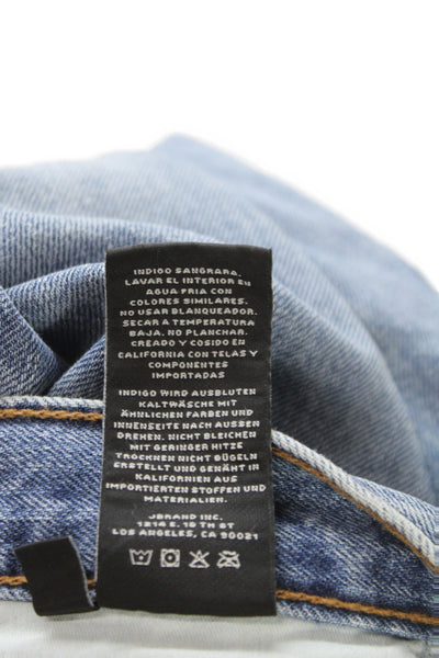 J Brand Unisex Cropped Jeans Blue Mid Rise Button Fly Size 28
