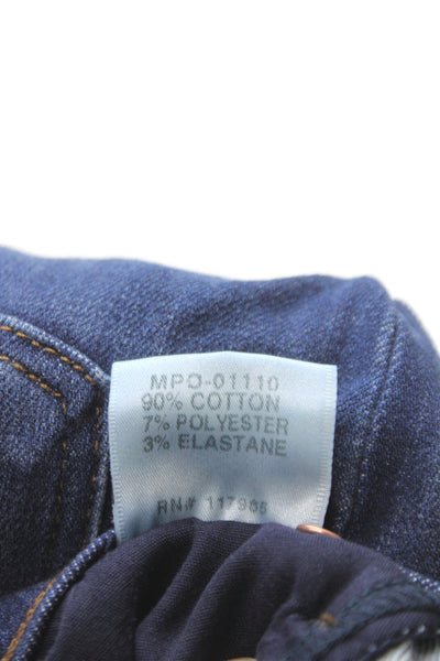 J Brand Women Skinny Ankle Jeans Dark Blue Mid Rise 30 Inseam Size 24