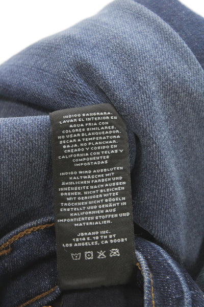 J Brand Women Skinny Ankle Jeans Dark Blue Mid Rise 30 Inseam Size 24