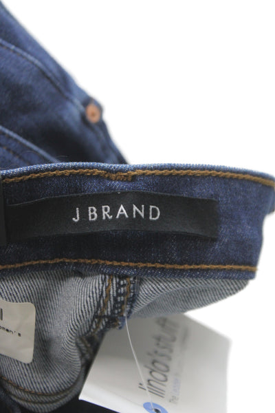J Brand Women Skinny Ankle Jeans Dark Blue Mid Rise 30 Inseam Size 24