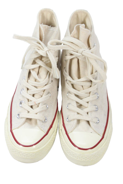 Converse Womens Canvas Low Top Sneakers Beige Size 4