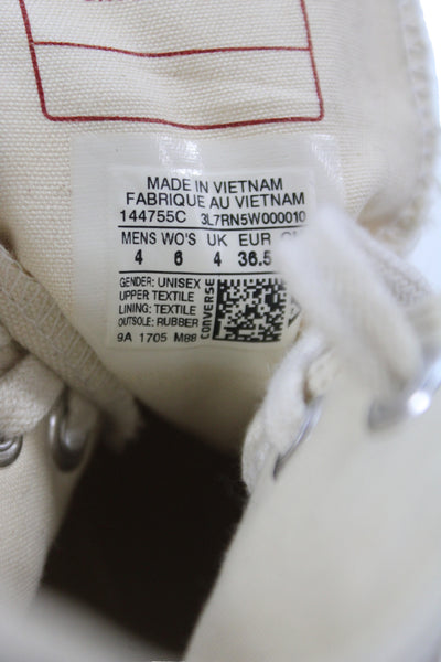 Converse Womens Canvas Low Top Sneakers Beige Size 4