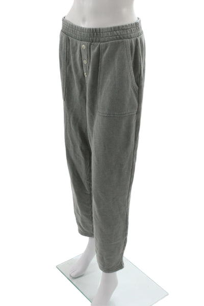 Z Supply Women Cropped Sweatpants Gray Button Closure Size M