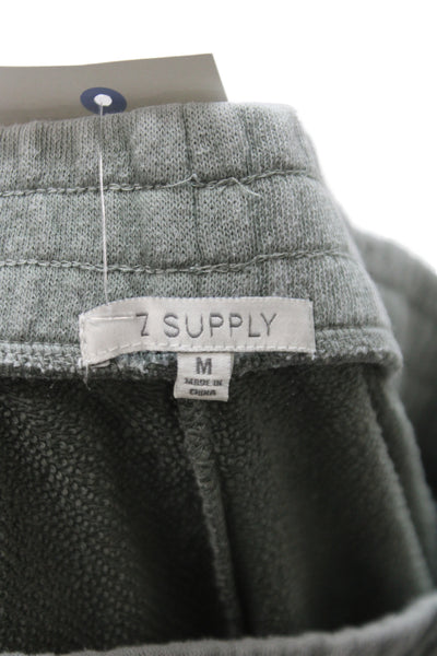 Z Supply Women Cropped Sweatpants Gray Button Closure Size M