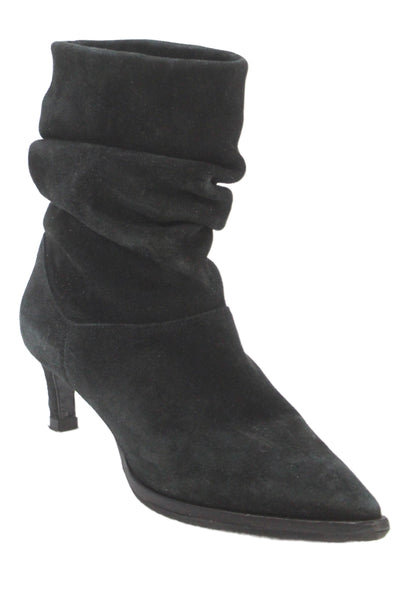 Aquatalia Womens Suede Pointed Toe Ankle Boots Black Size 7.5