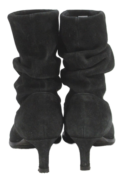Aquatalia Womens Suede Pointed Toe Ankle Boots Black Size 7.5