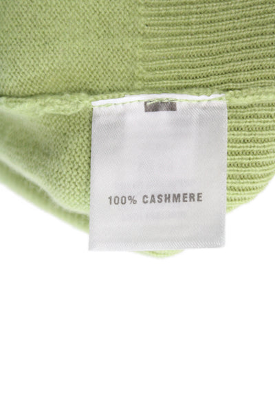 St. John Cashmere Unisex Green Pullover Vest Mock Neck Sleeveless Size L
