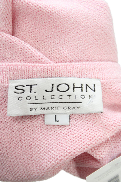 St John Collection By Marie Gray Women Pink Cotton Sleeveless Tank Size L