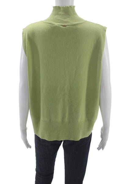 St. John Cashmere Womens Green Mock Neck Vest Size XL