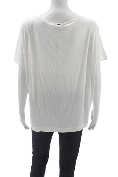 St. John Womens Basic Jersey Sleeveless White Round Neck Rayon Spandex Size M