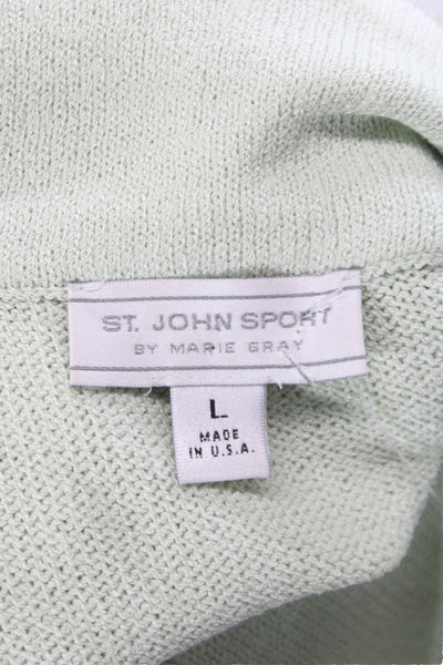 St. John Sport By Marie Gray Women Sleeveless V-Neck Top Green Size L