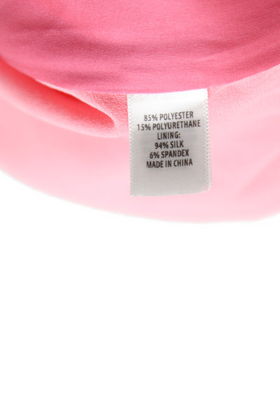 St. John Women Maxi Shift Dress Pink Short Sleeve Round Neck Size 16
