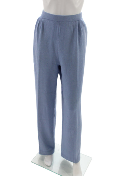 St. John Collection Womens Dress Pants Light Blue Cotton Classic Size 12