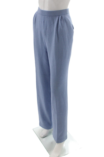 St. John Collection Womens Dress Pants Light Blue Cotton Classic Size 12