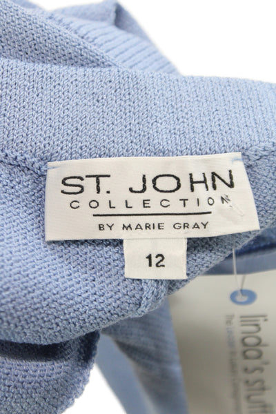 St. John Collection Womens Dress Pants Light Blue Cotton Classic Size 12