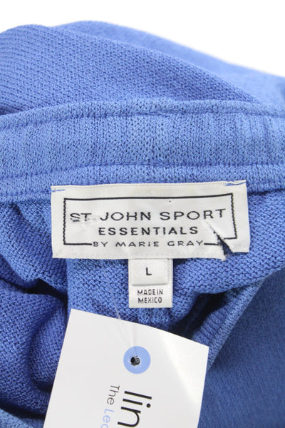 St. John Sport Womens Blue Sweatpants Polyester Spandex Size L