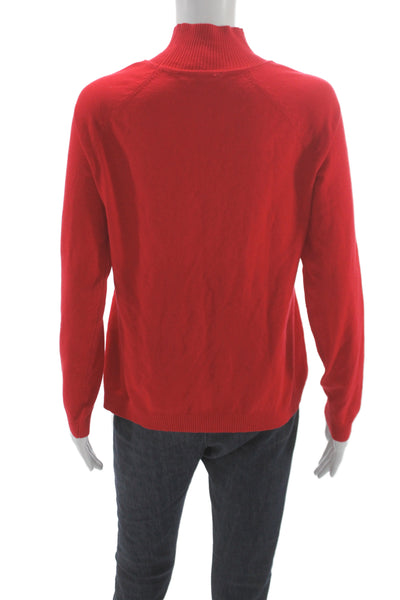 Cyrus Unisex Red Geometric Mock Neck Pullover Sweater Rayon Nylon Size S