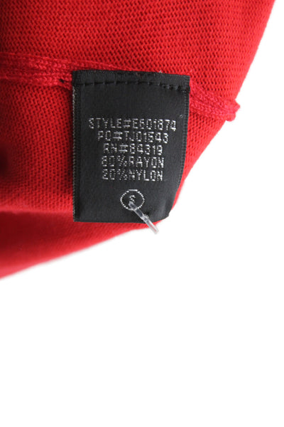 Cyrus Unisex Red Geometric Mock Neck Pullover Sweater Rayon Nylon Size S