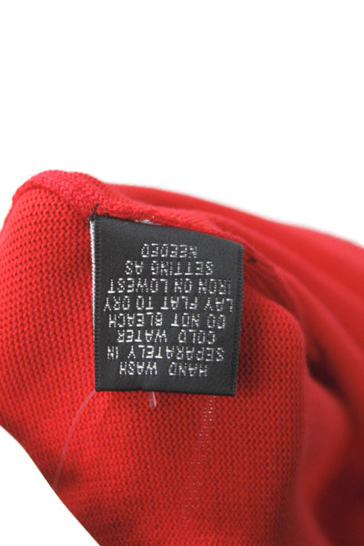 Cyrus Unisex Red Geometric Mock Neck Pullover Sweater Rayon Nylon Size S