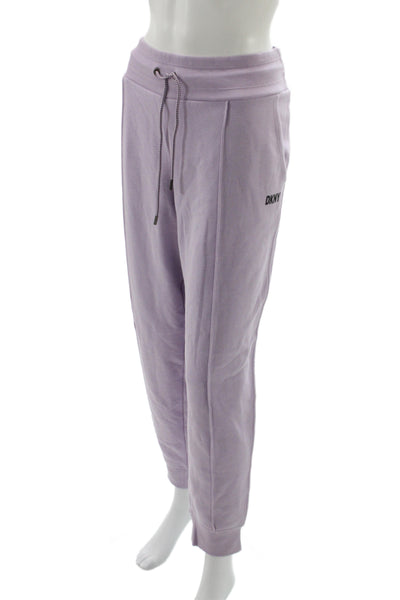DKNY Womens Jogger Sweatpants Purple Drawstring Cotton Blend Size XL