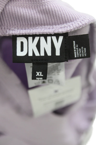 DKNY Womens Jogger Sweatpants Purple Drawstring Cotton Blend Size XL