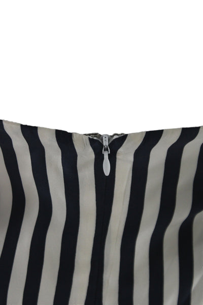 Thread Social Womens Silk Striped Dark Blue Sleeveless Tunic Tie Size 2