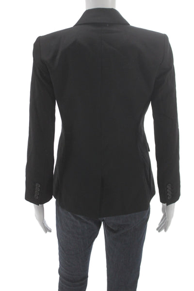J Crew Womens Black Wool Blazer Collared Button Classic Size 0