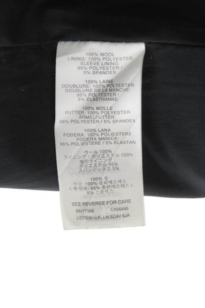 J Crew Womens Black Wool Blazer Collared Button Classic Size 0