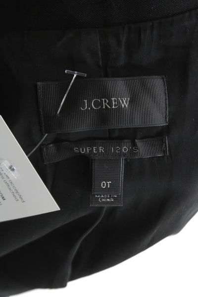 J Crew Womens Black Wool Blazer Collared Button Classic Size 0