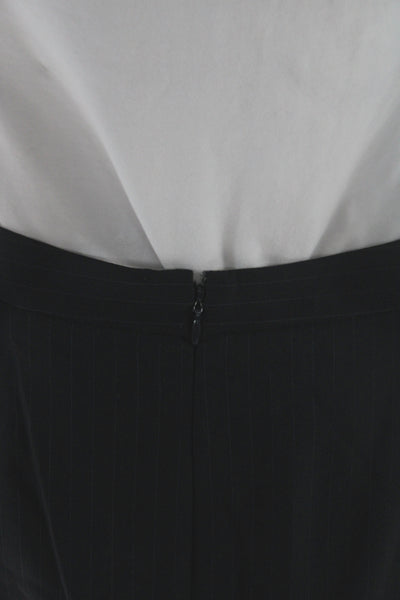 J Crew Womens Dark Blue Wool Striped Straight Pencil Skirt Size 4P