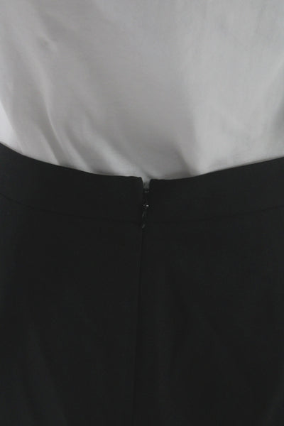 J Crew Women Straight Pencil Wool Skirt Black Size 2